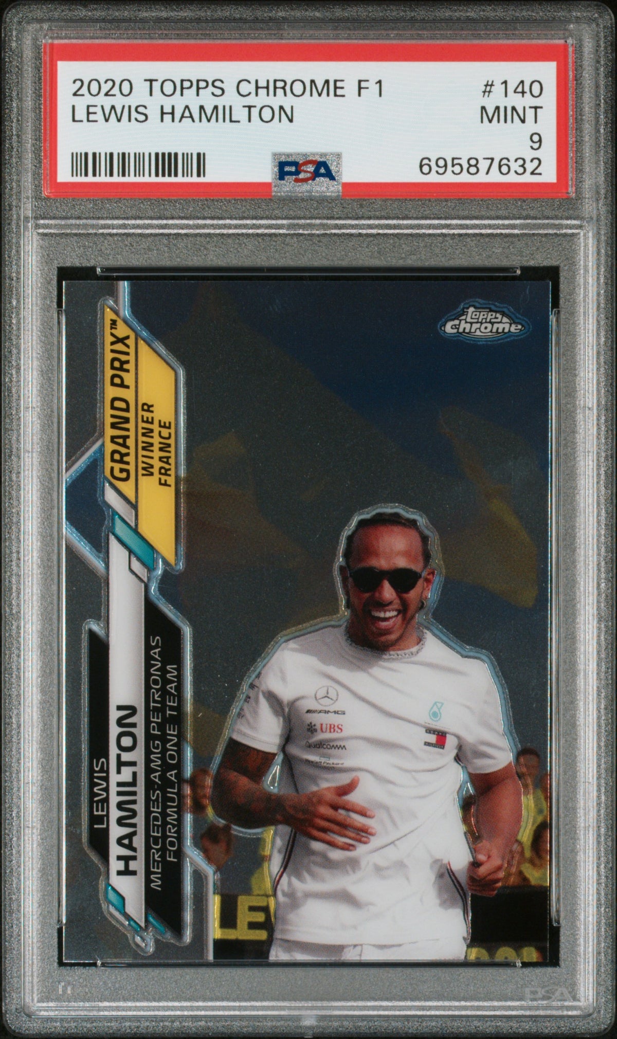 2020 Topps Chrome Formula 1 Lewis Hamilton #140 PSA 9