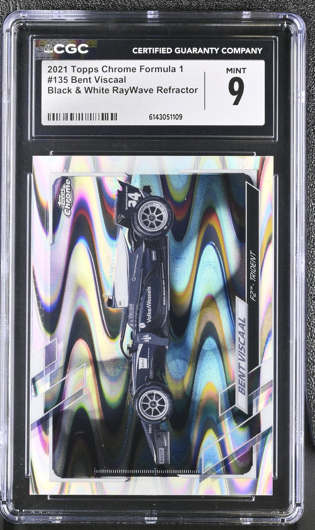 2021 Topps Chrome #135 Bent Viscaal Black & White RayWave Refractor CGC 9