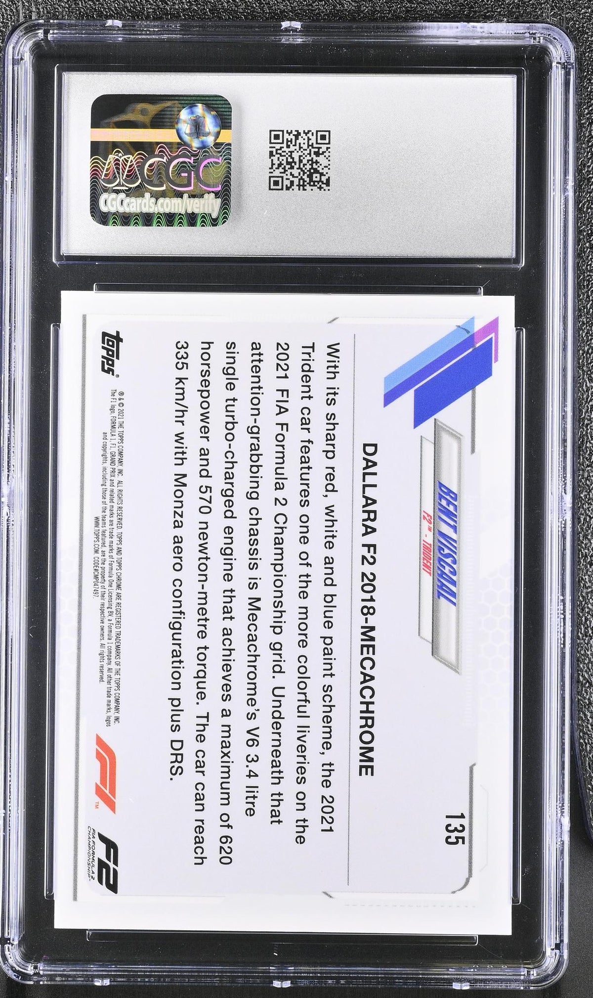 2021 Topps Chrome #135 Bent Viscaal Black & White RayWave Refractor CGC 9