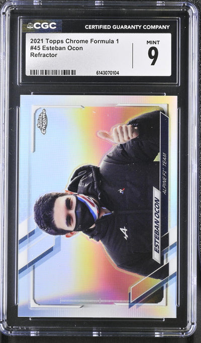 2021 Topps Chrome Formula 1 Esteban Ocon #45 Refractor CGC 9