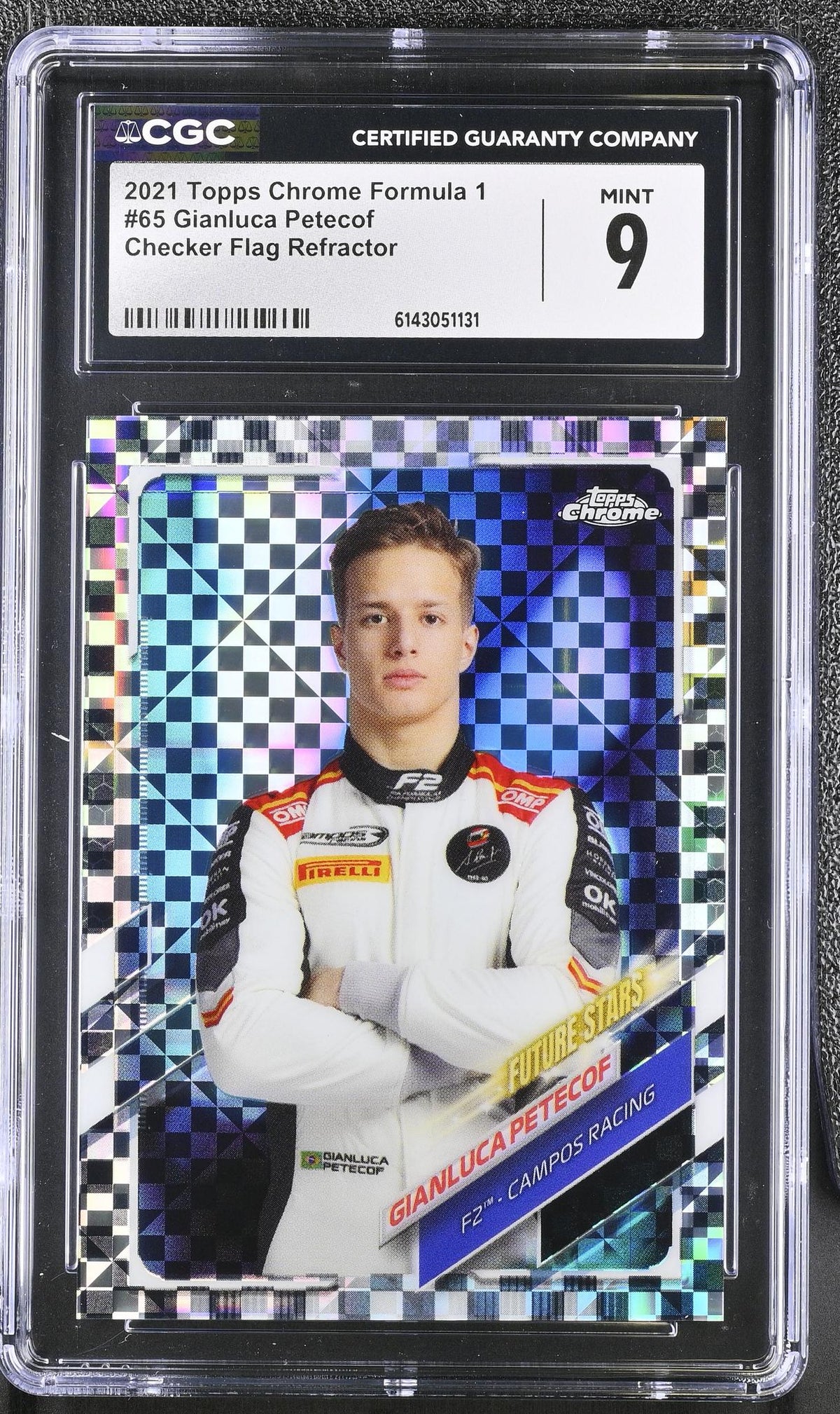 2021 Topps Chrome #65 Gianluca Petecof Checker Flag Refractor CGC 9