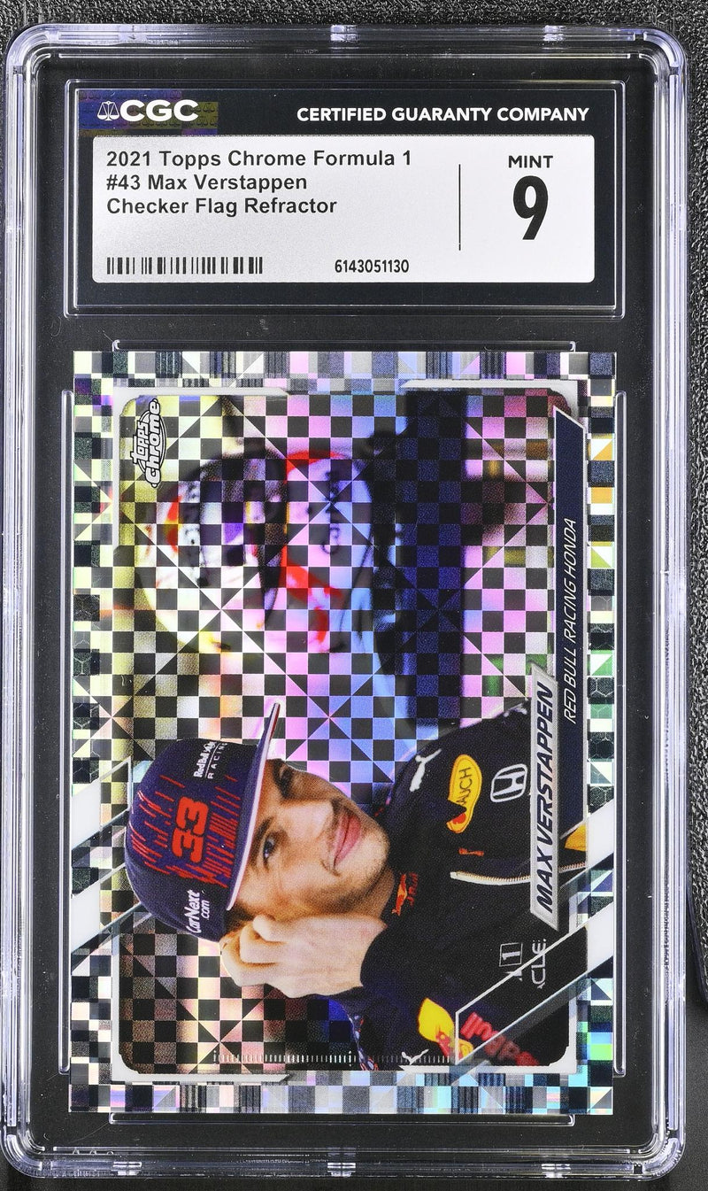 2021 Topps Chrome Formula 1 Max Verstappen #43 Checker Flag Refractor CGC 9