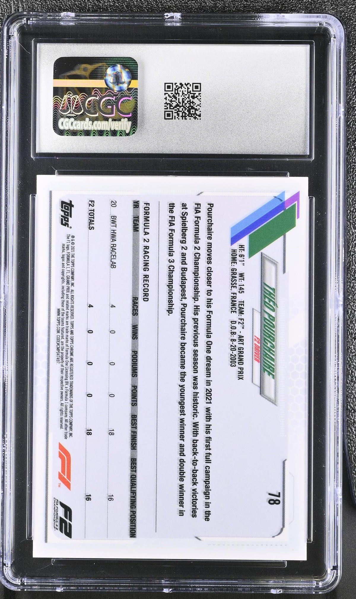 2021 Topps Chrome #78 Theo Pourchaire Future Stars CGC 10