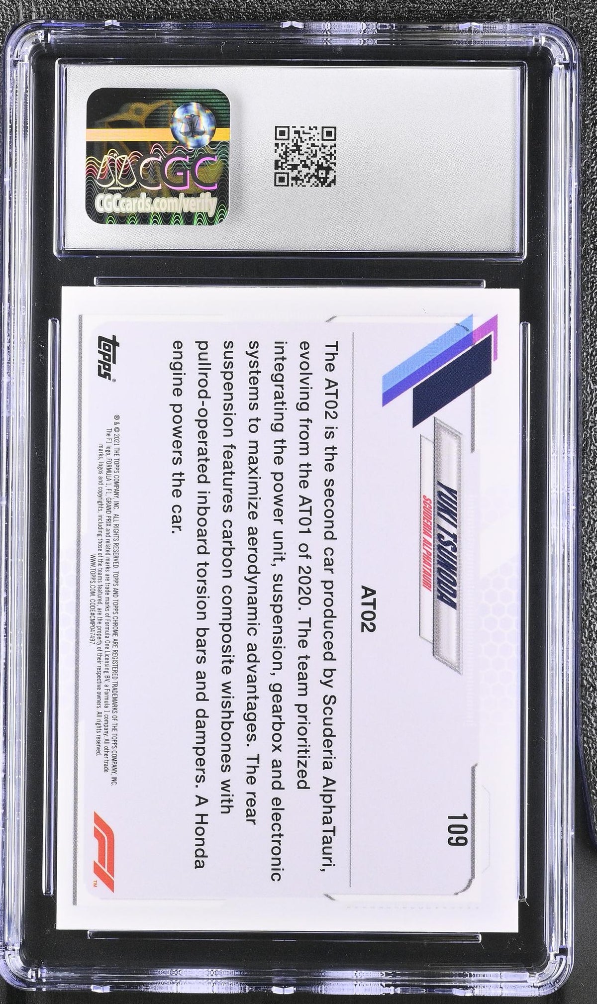 2021 Topps Chrome #109 Yuki Tsunoda Purple Refractor CGC 10