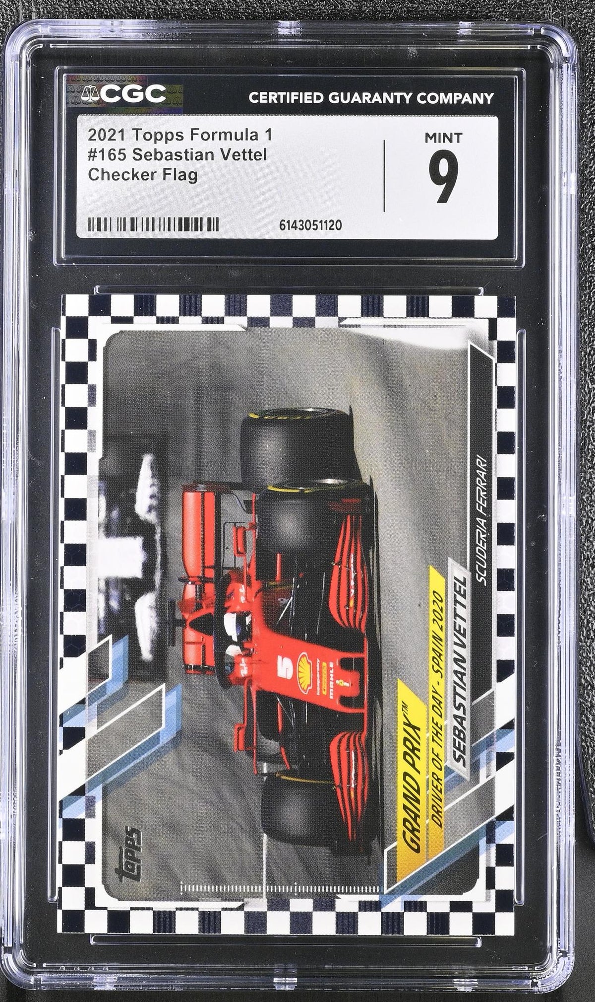 2021 Topps Formula 1 #165 Sebastian Vettel Checker Flag CGC 9