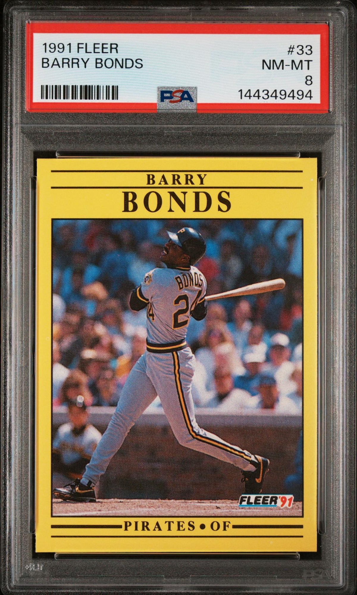 1991 Fleer Tradition Barry Bonds #33 PSA 8