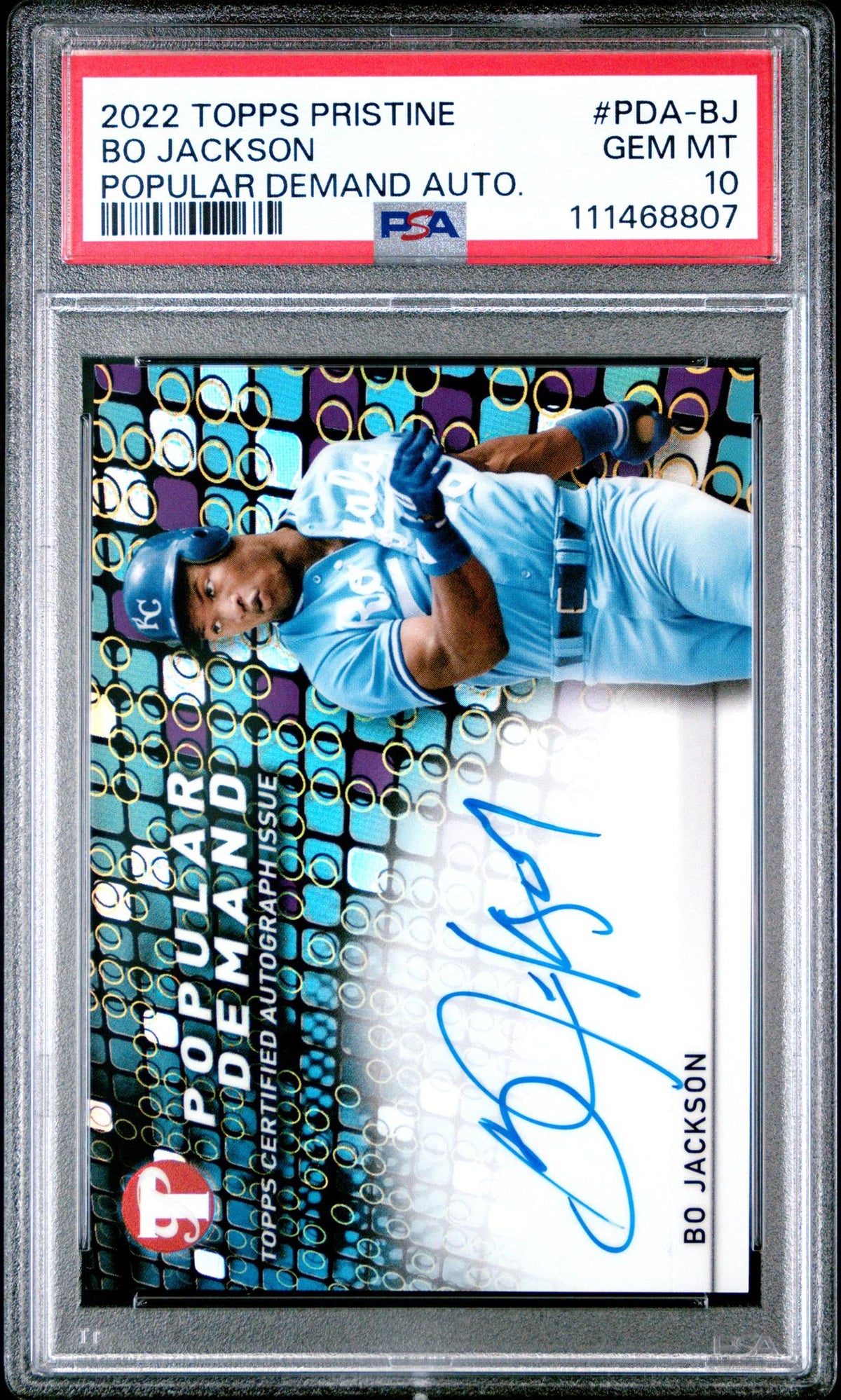 2022 Topps Pristine Popular Demand Autographs Bo Jackson #PDABJ PSA 10