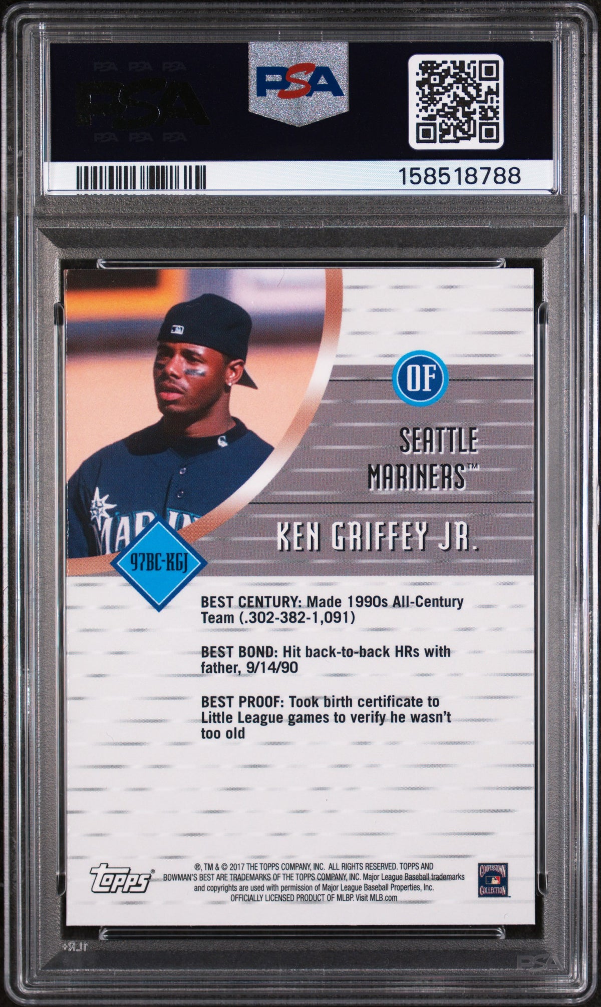 2017 Bowman's Best '97 Best Cuts Ken Griffey Jr. #97BCKGJ PSA 9