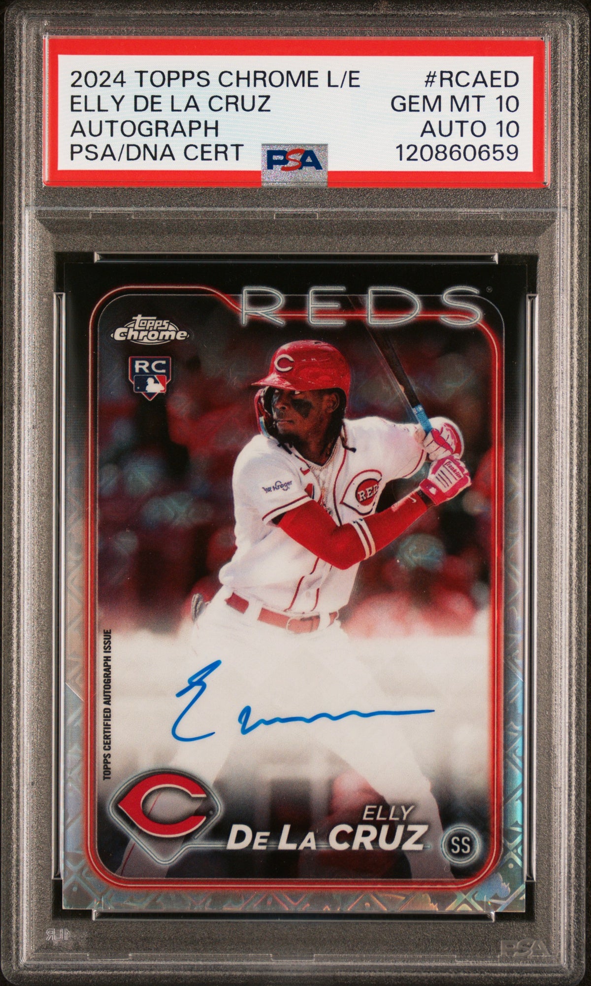 2024 Chrome Logofractor Autographs Elly De La Cruz #RCAED PSA 10