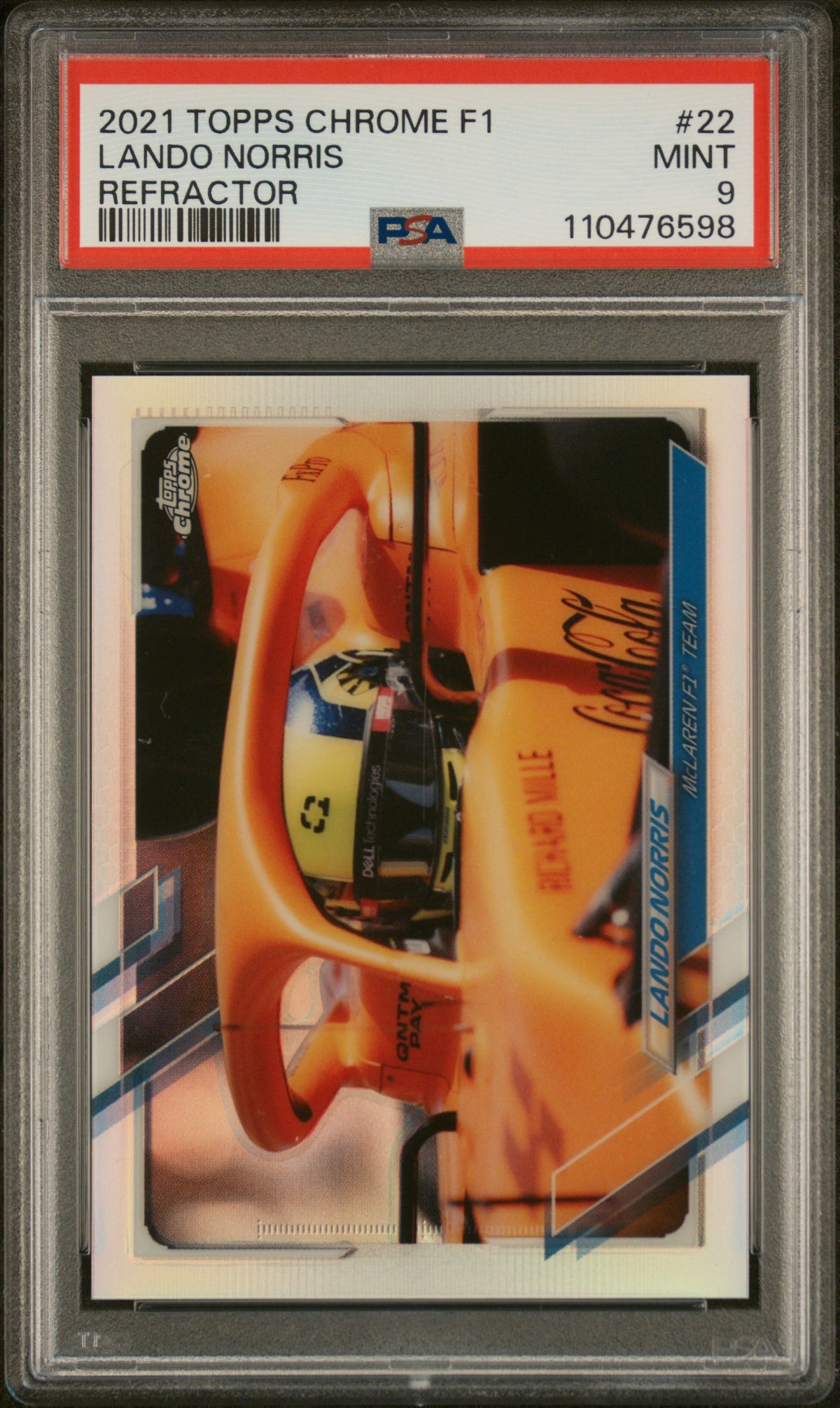 2021 Topps Chrome Formula 1 Refractor Lando Norris #22 PSA 9