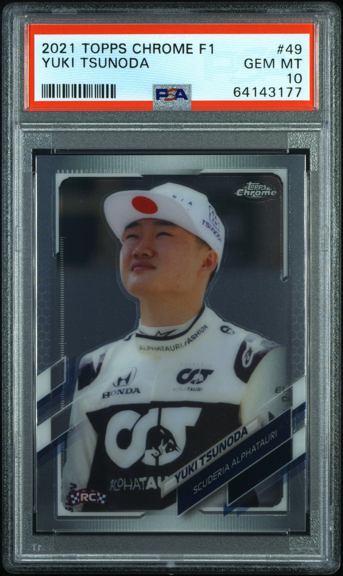 2021 Topps Chrome Formula 1 Yuki Tsunoda #49 PSA 10