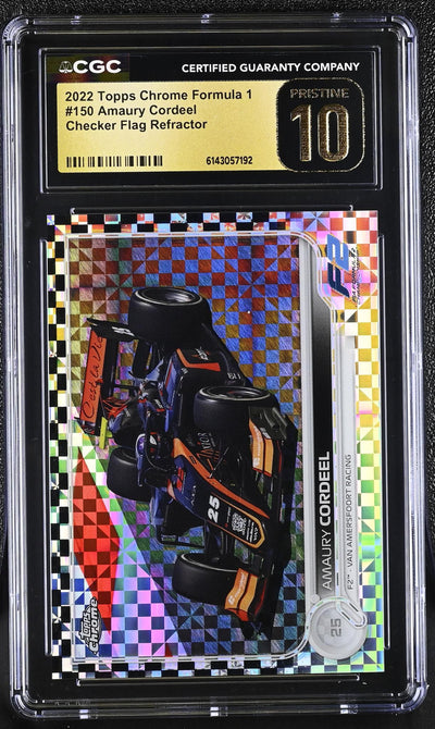 2022 Topps Chrome #150 Amaury Cordeel Checker Flag Refractor CGC 10