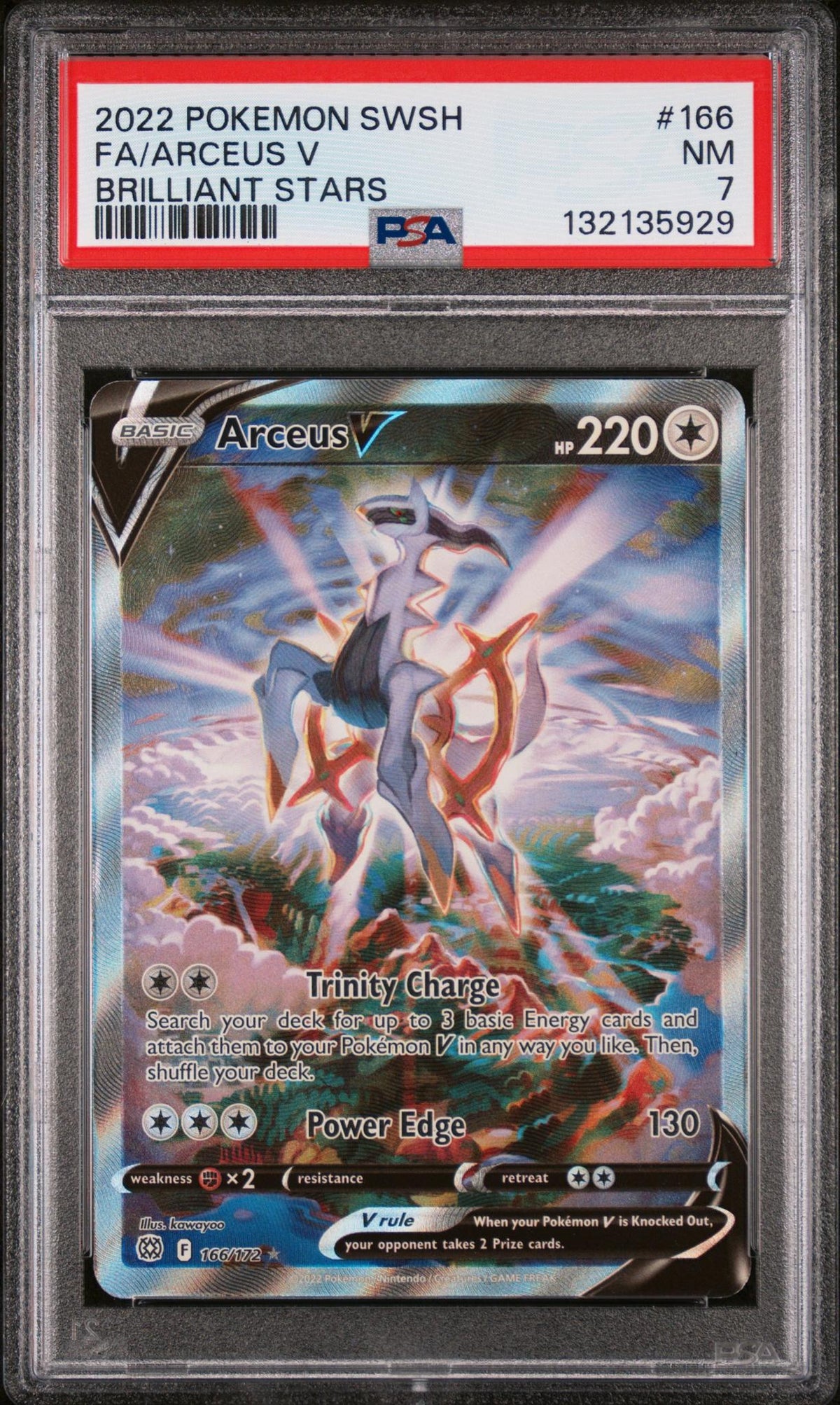 2022 Pokemon Sword and Shield Brilliant Stars Arceus V #166 PSA 7