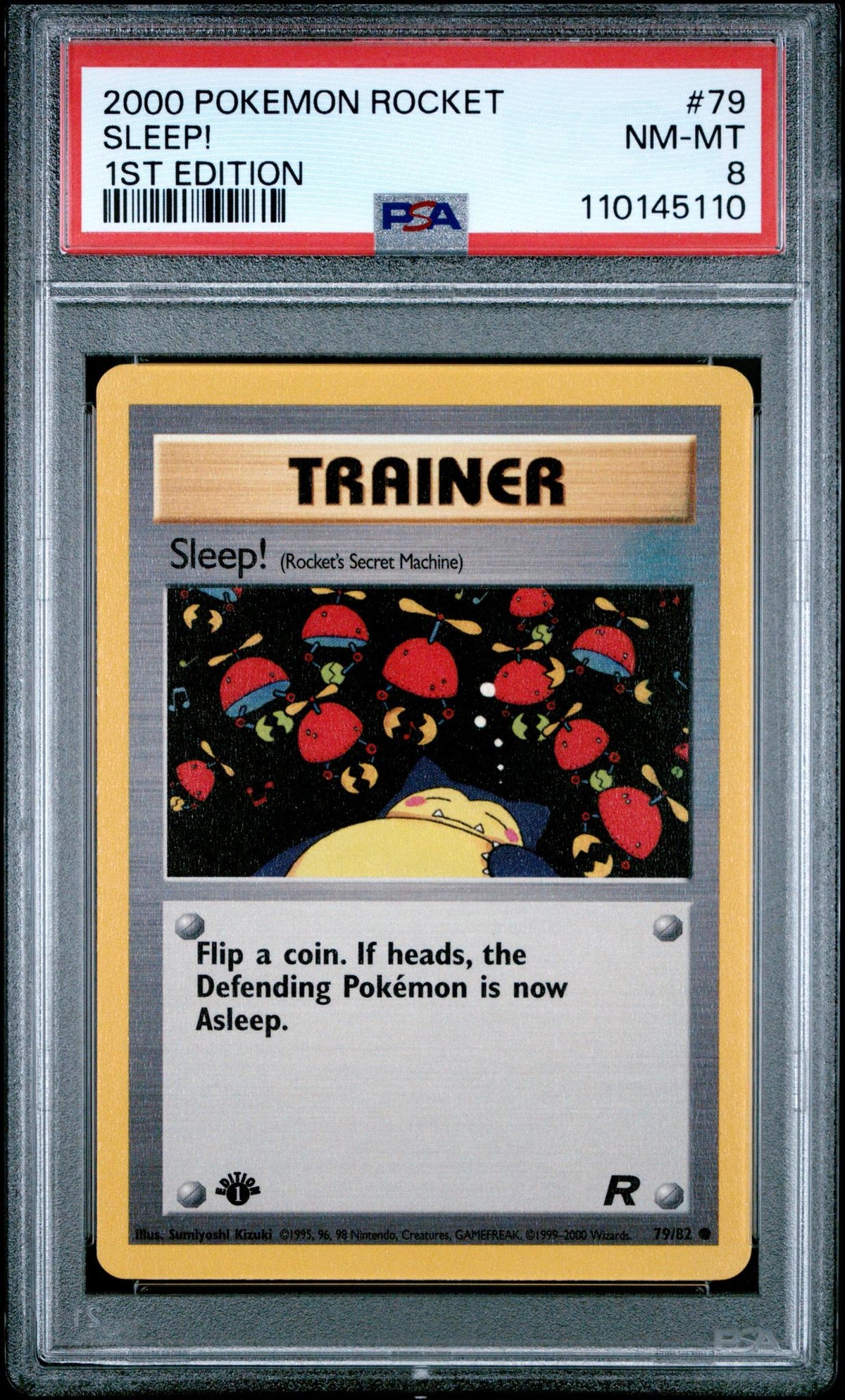 2000 Pokemon Team Rocket 1st Edition Sleep #79 PSA 8