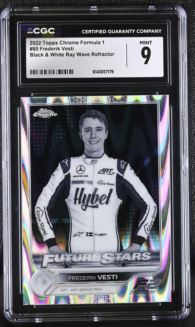 2022 Topps Chrome Formula 1 Frederik Vesti #85 Future Stars CGC 9