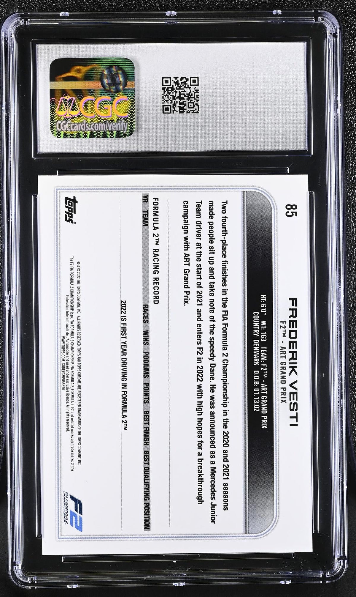 2022 Topps Chrome #85 Frederik Vesti Future Stars CGC 9