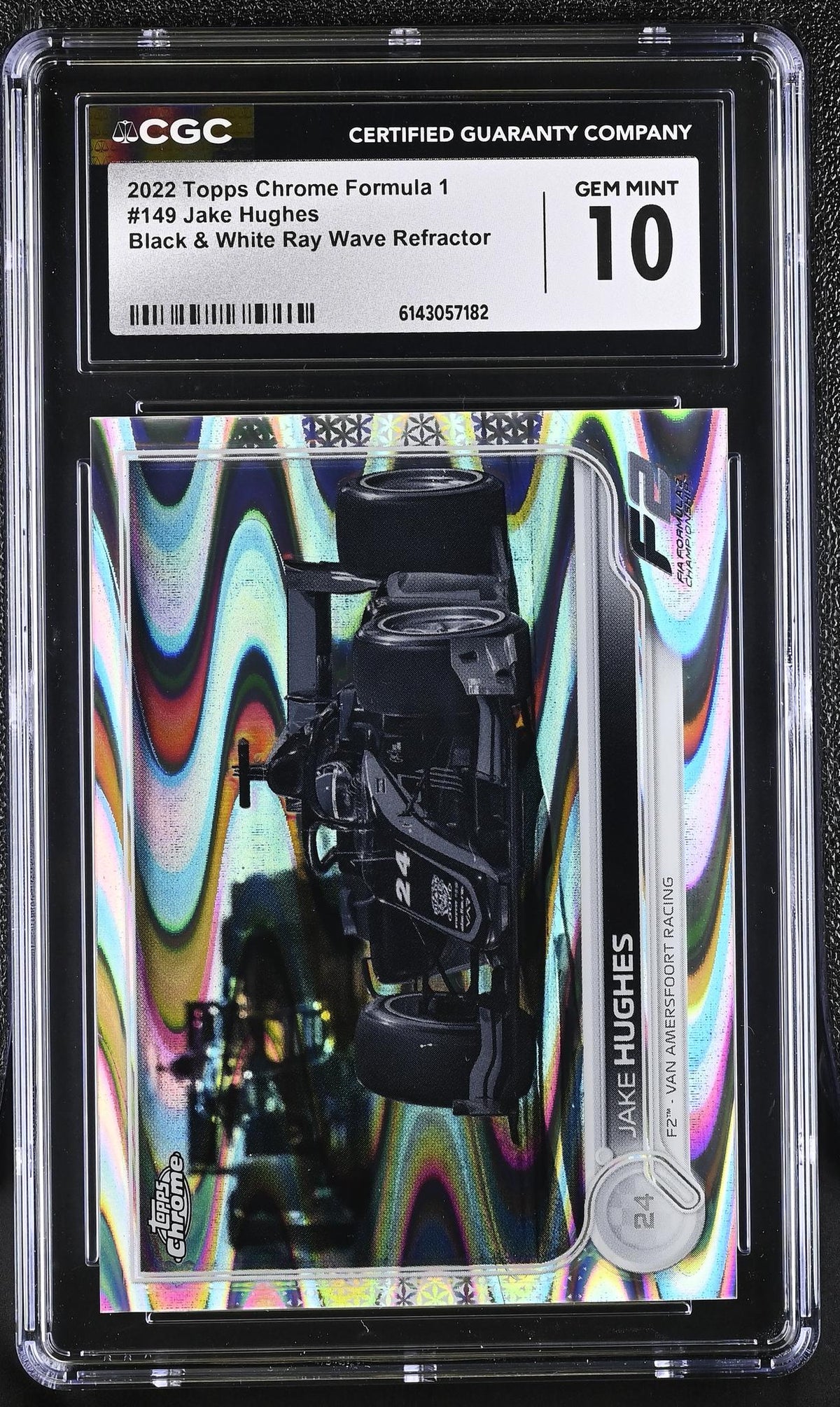 2022 Topps Chrome #149 Jake Hughes Black & White Ray Wave Refractor CGC 10