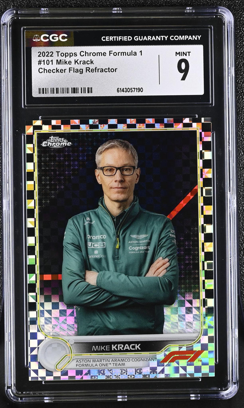 2022 Topps Chrome #101 Mike Krack Checker Flag Refractor CGC 9