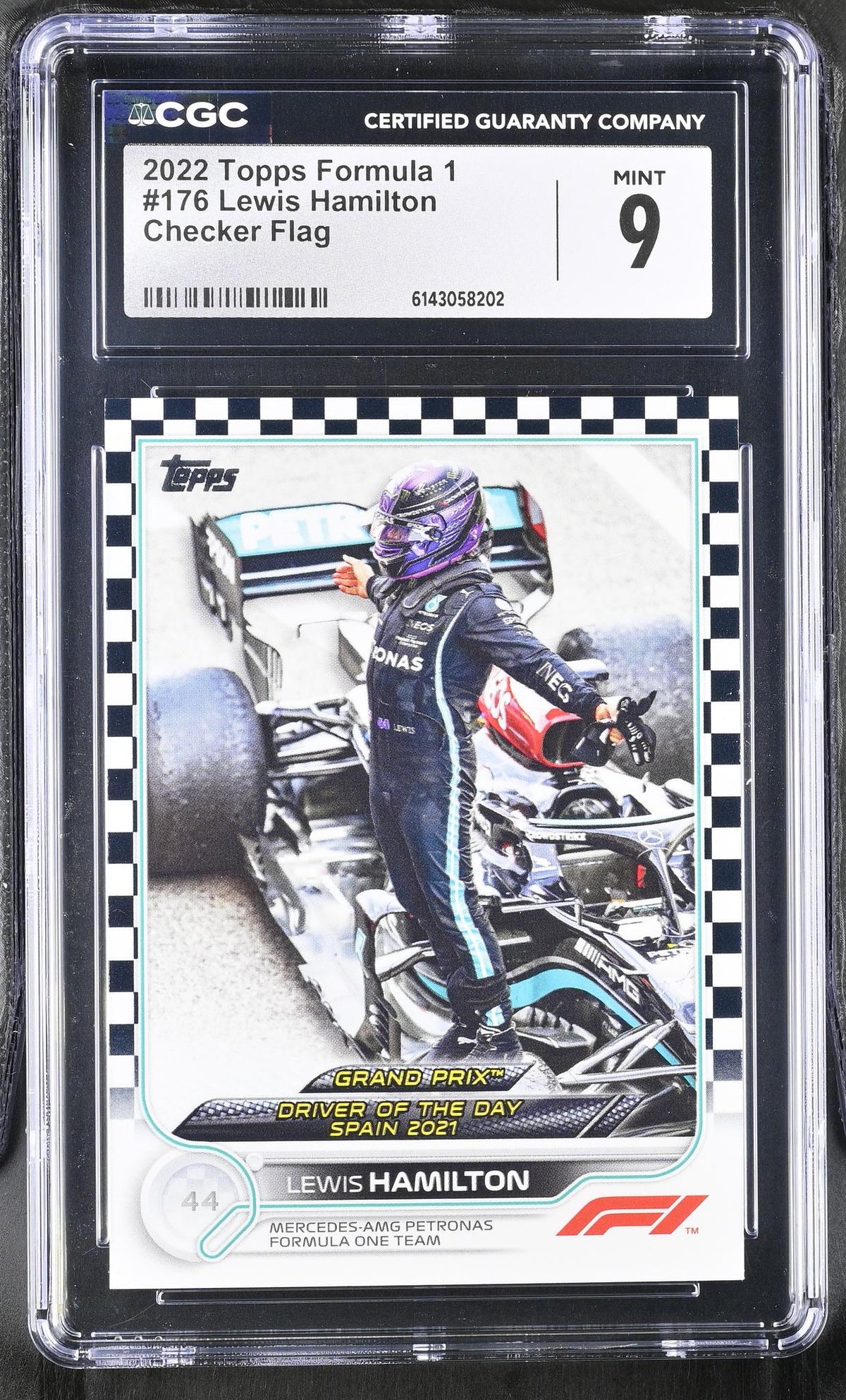 2022 #176 Lewis Hamilton Checker Flag CGC 9
