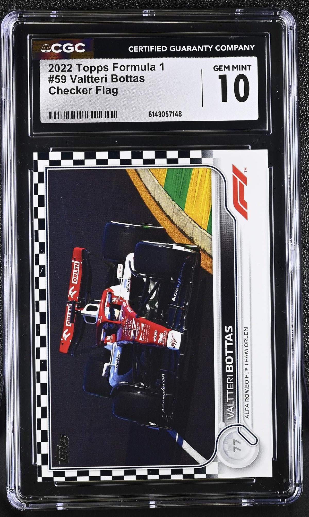2022 Formula 1 #59 Valtteri Bottas Checker Flag CGC 10