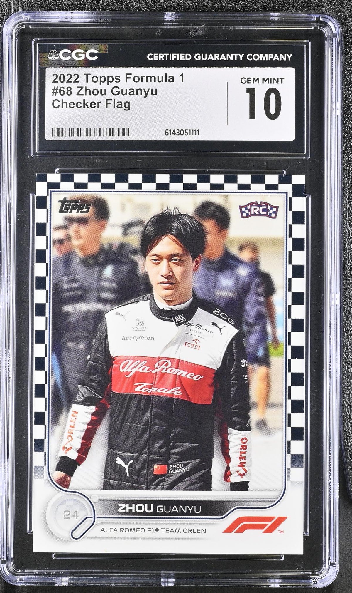 2022 Topps #68 Zhou Guanyu Checker Flag CGC 10
