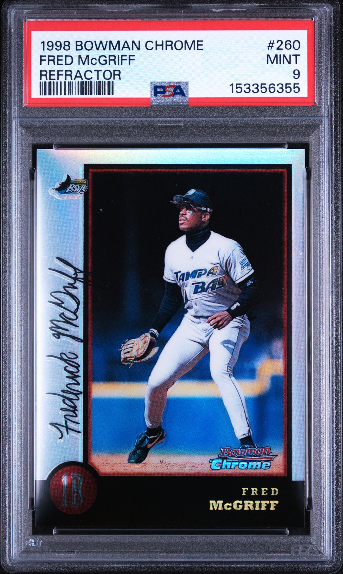 1998 Bowman Chrome Refractor Fred Mcgriff #260 PSA 9