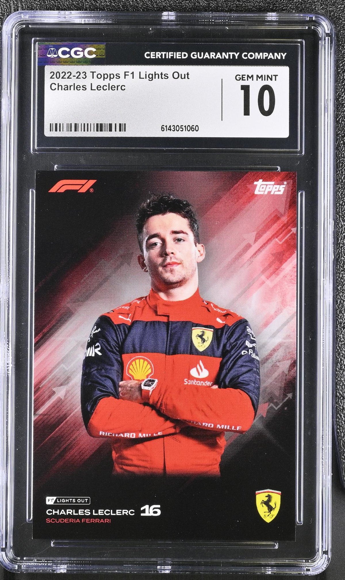 2022 Topps F1 #16 Charles Leclerc Lights Out CGC 10