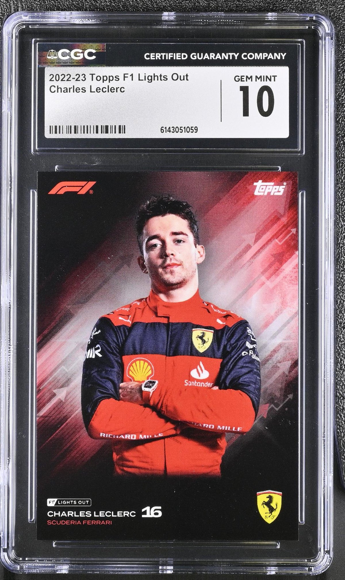2022 Topps #16 Charles Leclerc Lights Out CGC 10