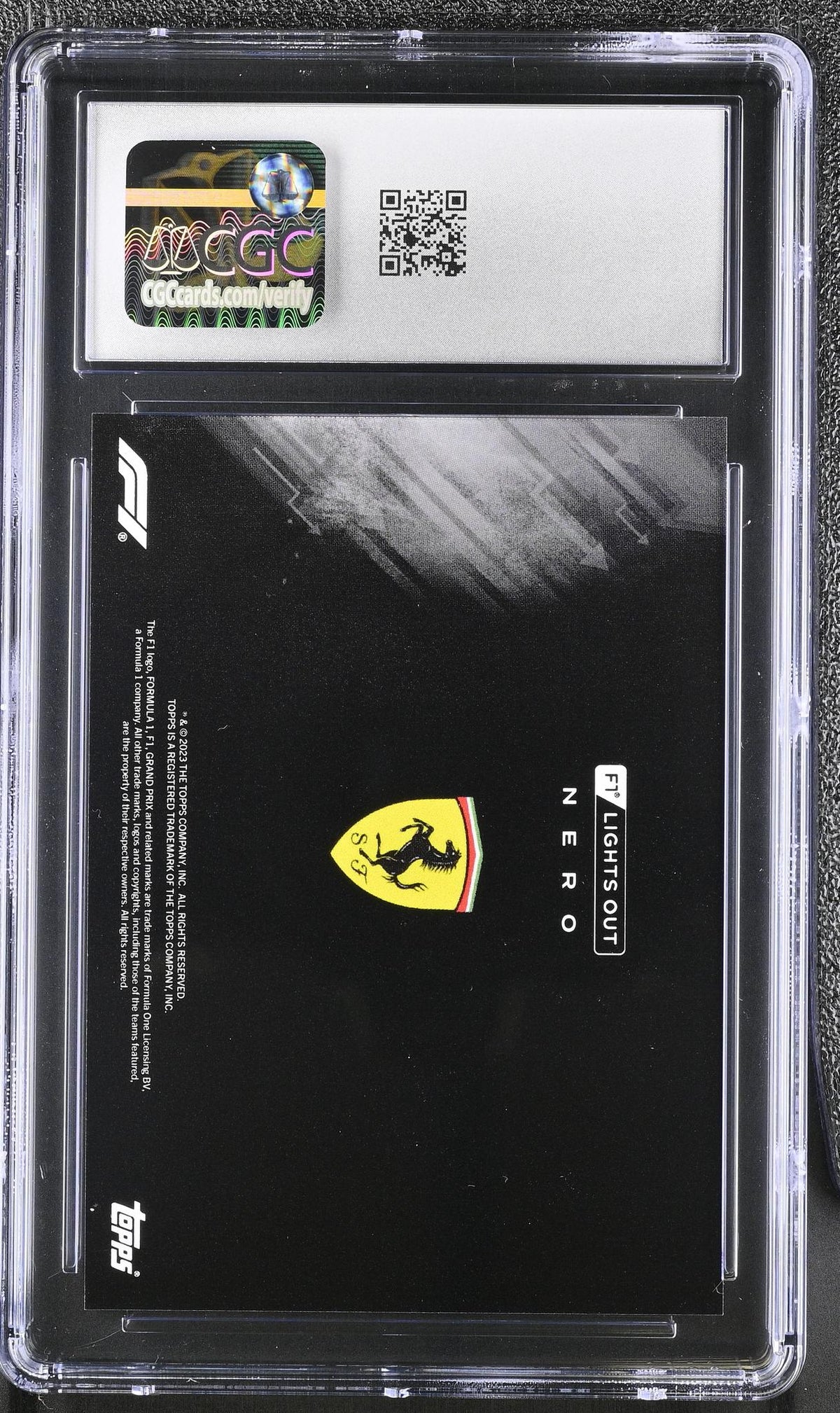 2022 Topps F1 #16 Charles Leclerc Lights Out Black & White CGC 10