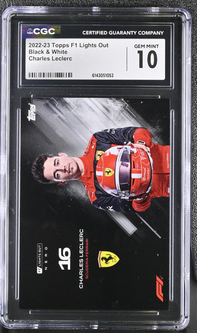 2022 Topps F1 Lights Out Charles Leclerc Black & White CGC 10