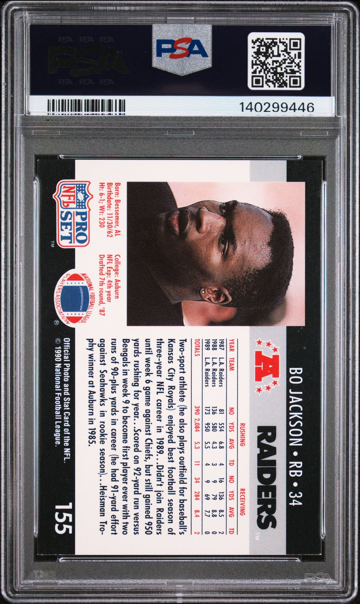1990 Pro Set Bo Jackson #155 PSA 5