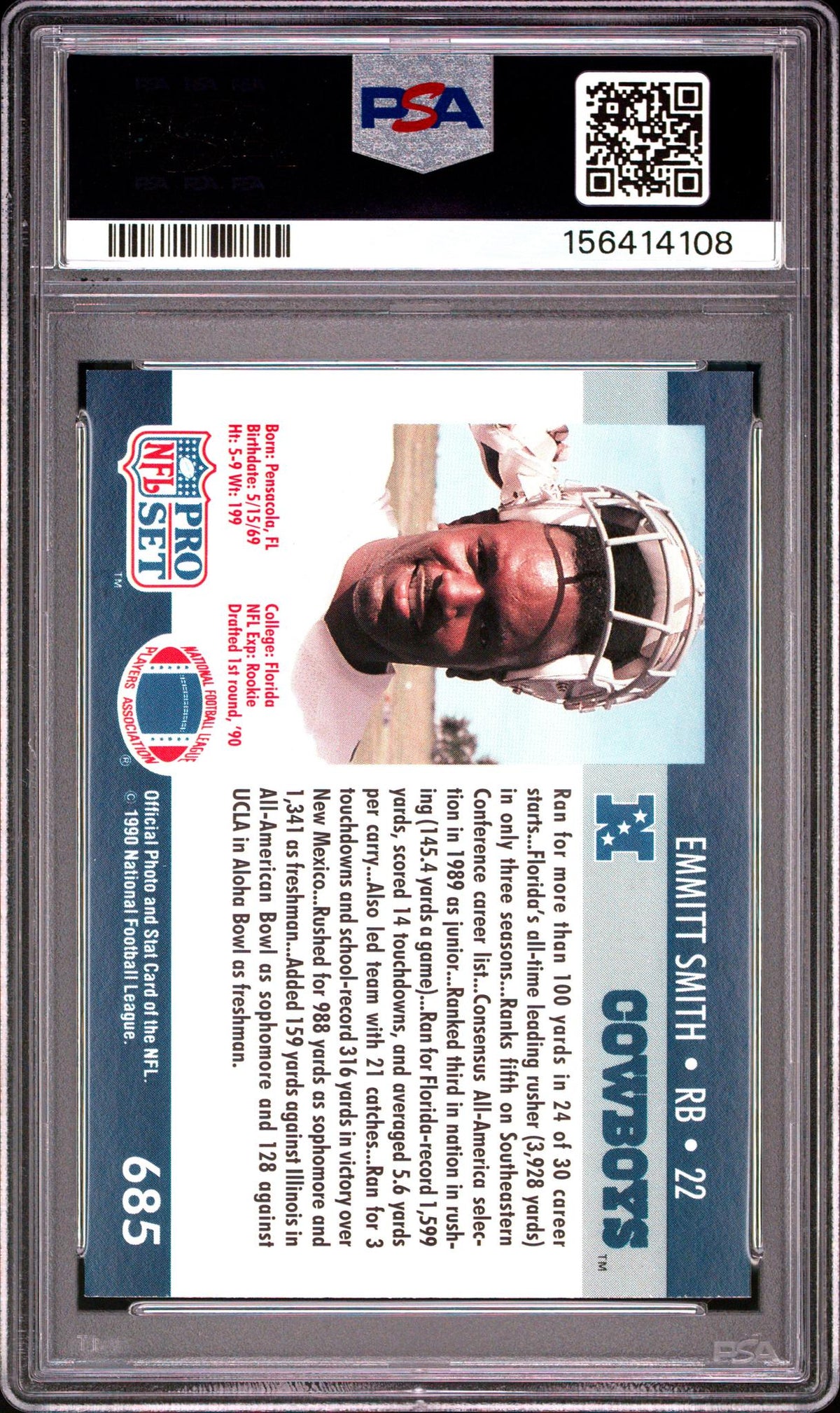 1990 Pro Set Emmitt Smith #685 PSA 6