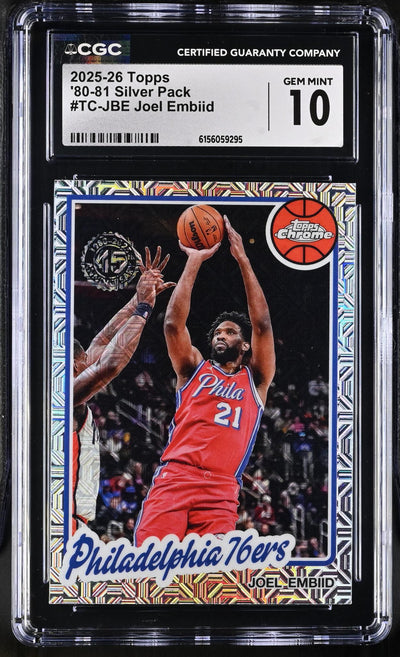 2025-26 Topps Chrome Joel Embiid #TC-JBE 80-81 Silver Pack CGC 10