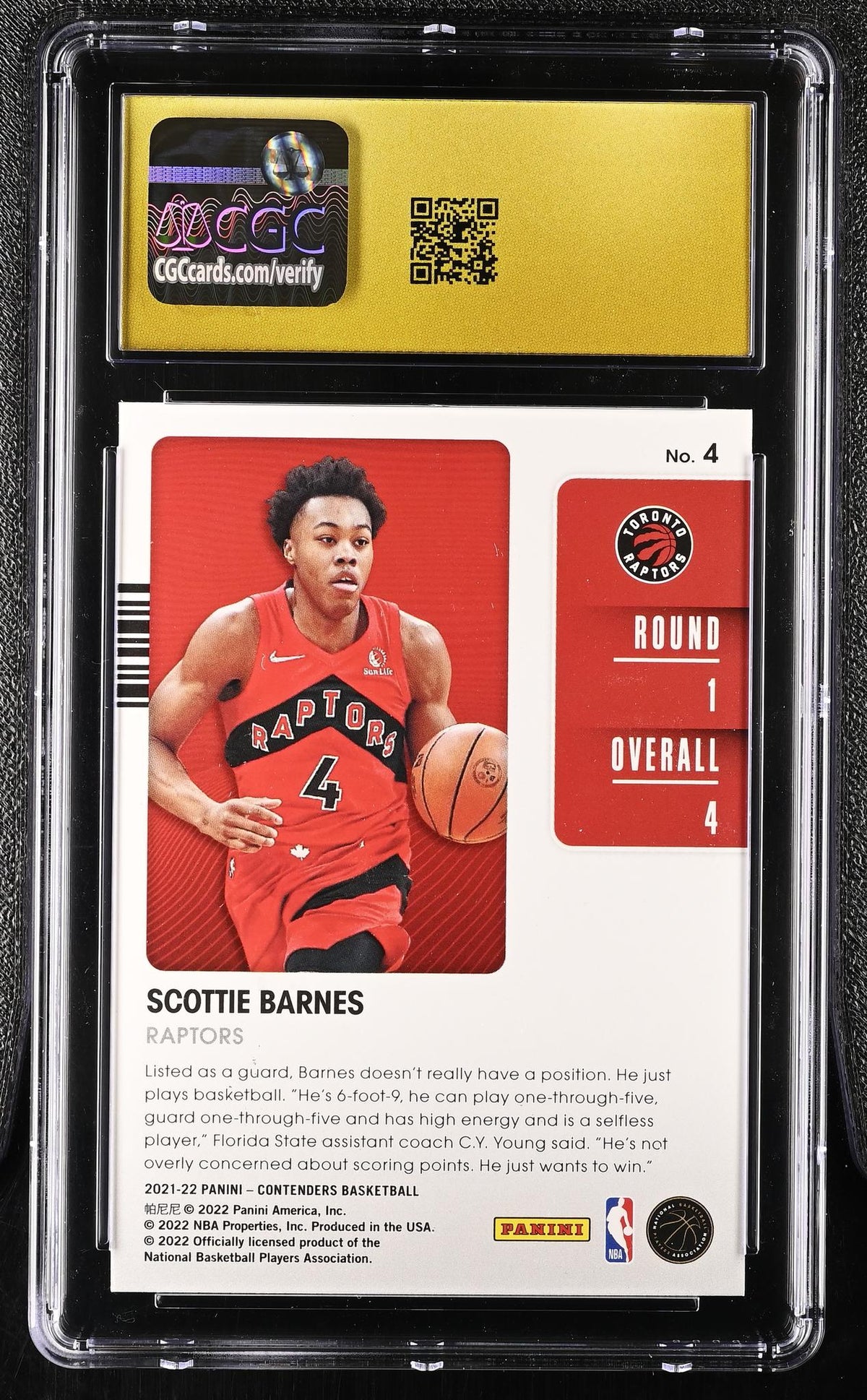 2021 Contenders #4 Scottie Barnes '21 Draft Class CGC 10