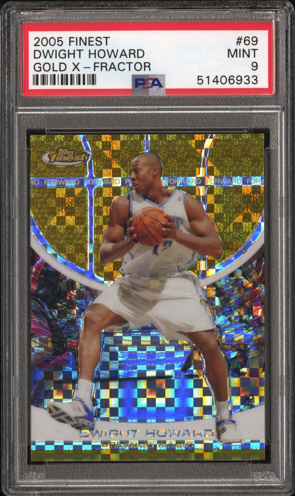 2005 Finest Gold Xfractor Dwight Howard #69 /29 PSA 9