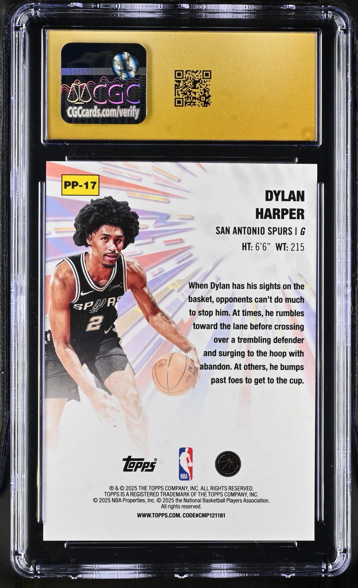 2025 Topps #PP-17 Dylan Harper Power Players CGC 10