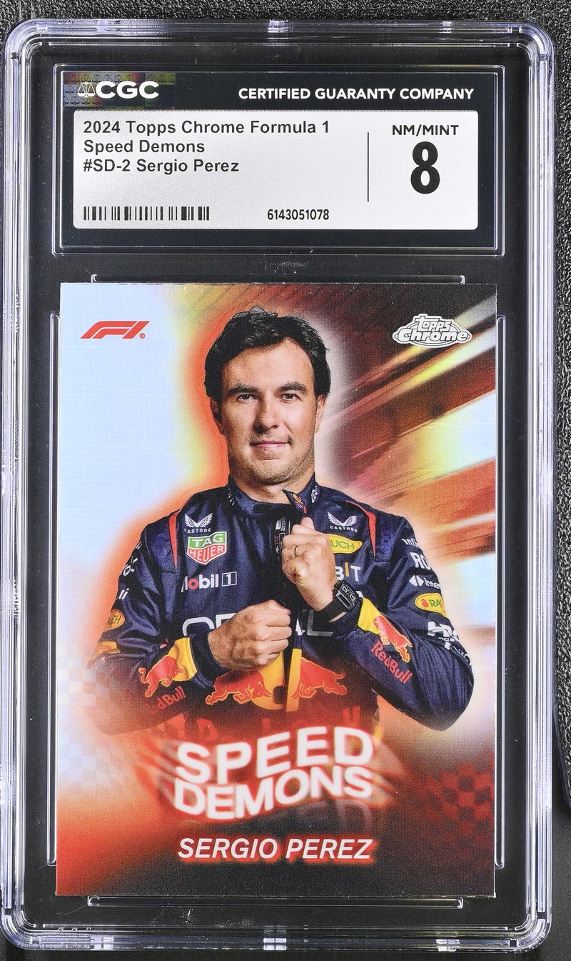 2024 Topps Chrome #SD-2 Sergio Perez Speed Demons CGC 8