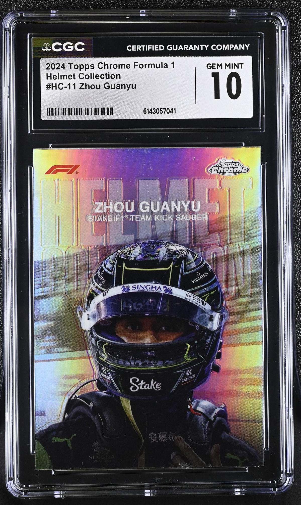 2024 Topps Chrome #HC-11 Zhou Guanyu Helmet Collection CGC 10