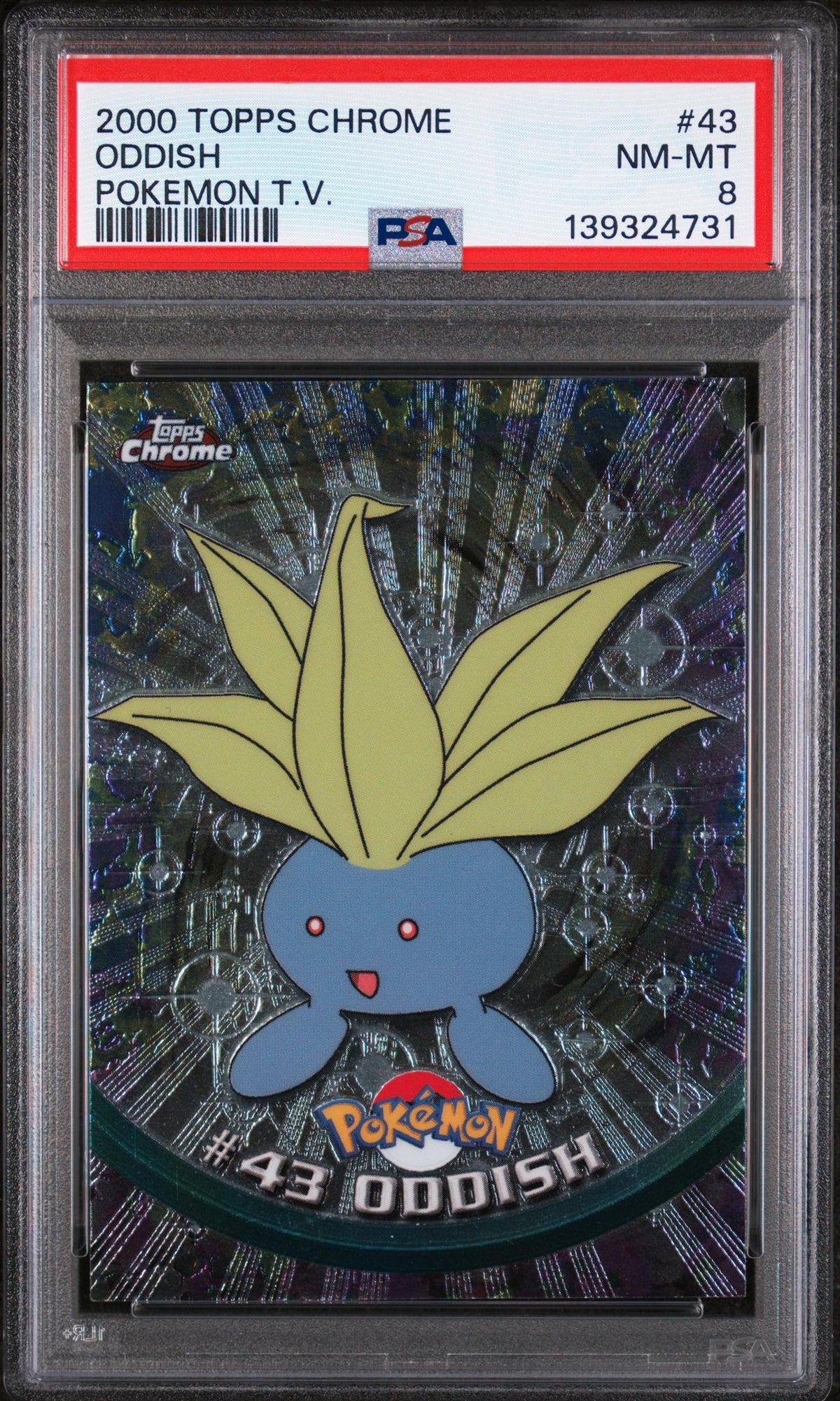 2000 Topps Chrome Pokemon Tv Oddish #43 PSA 8