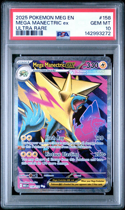 Pokémon Mega Manectric ex #158 Ultra Rare PSA 10