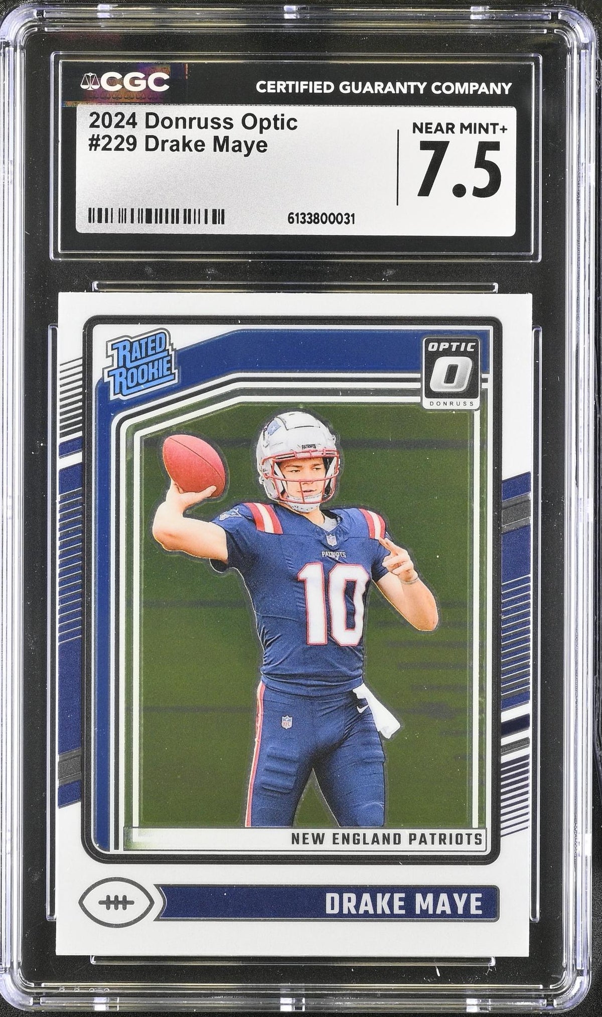 2024 Donruss Optic #229 Drake Maye Rated Rookie CGC 7.5