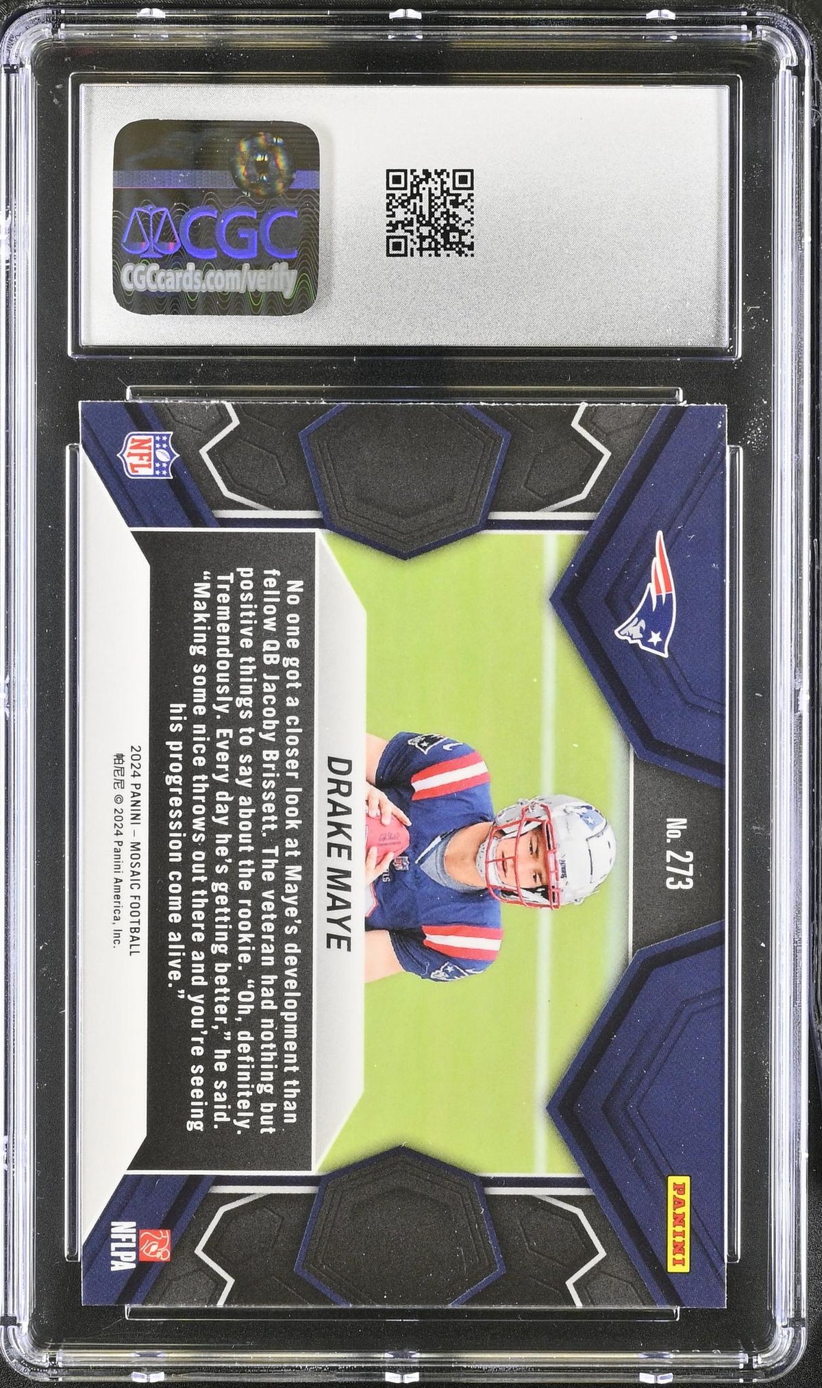 2024 Mosaic #273 Drake Maye NFL Debut CGC 10