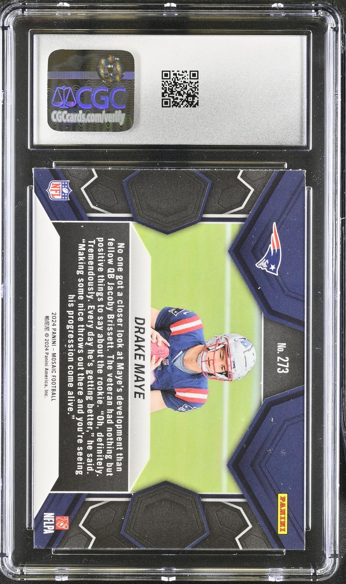 2024 Mosaic #273 Drake Maye NFL Debut CGC 10