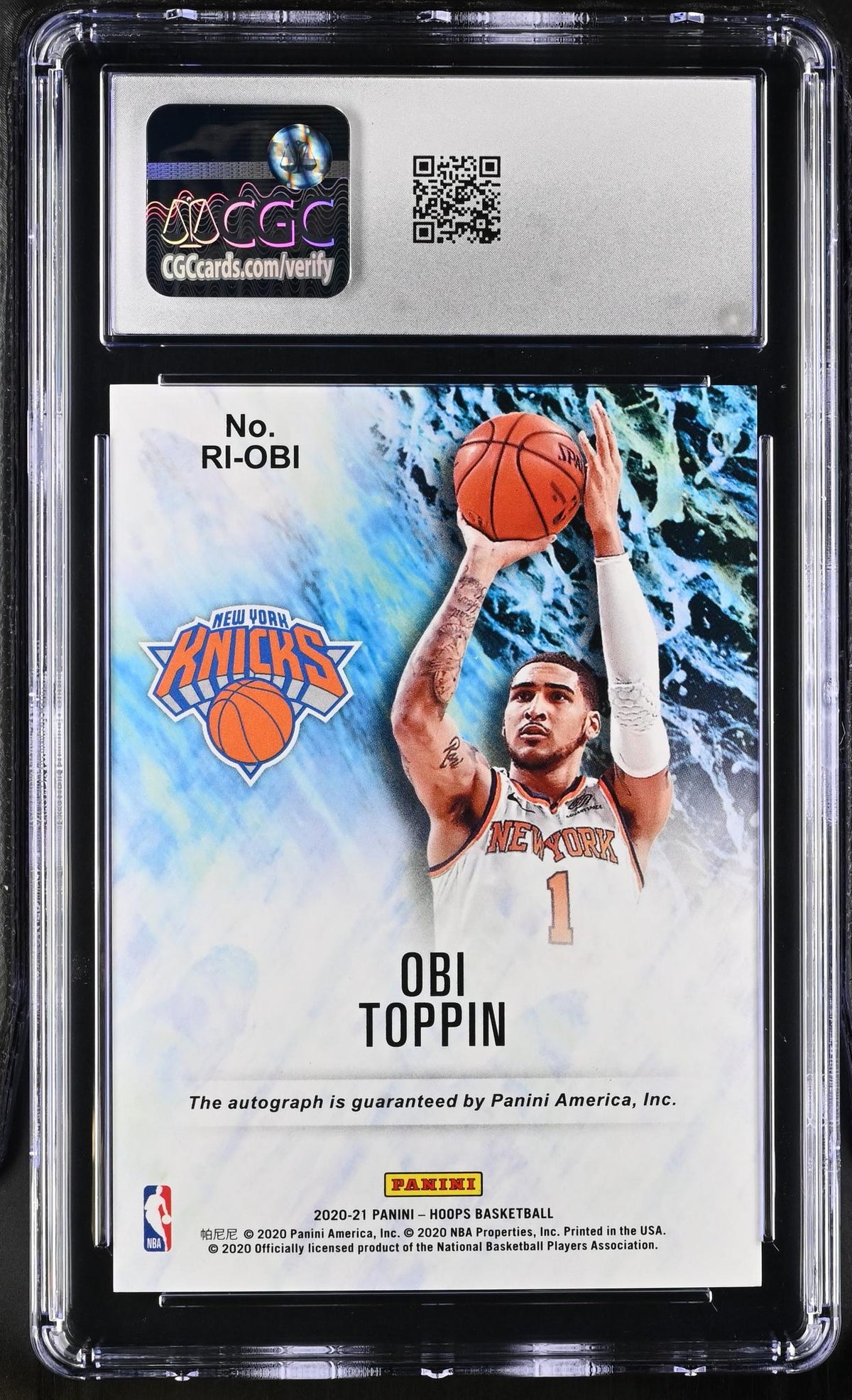 2020 Hoops #RI-OBI Toppin Rookie Ink CGC 10