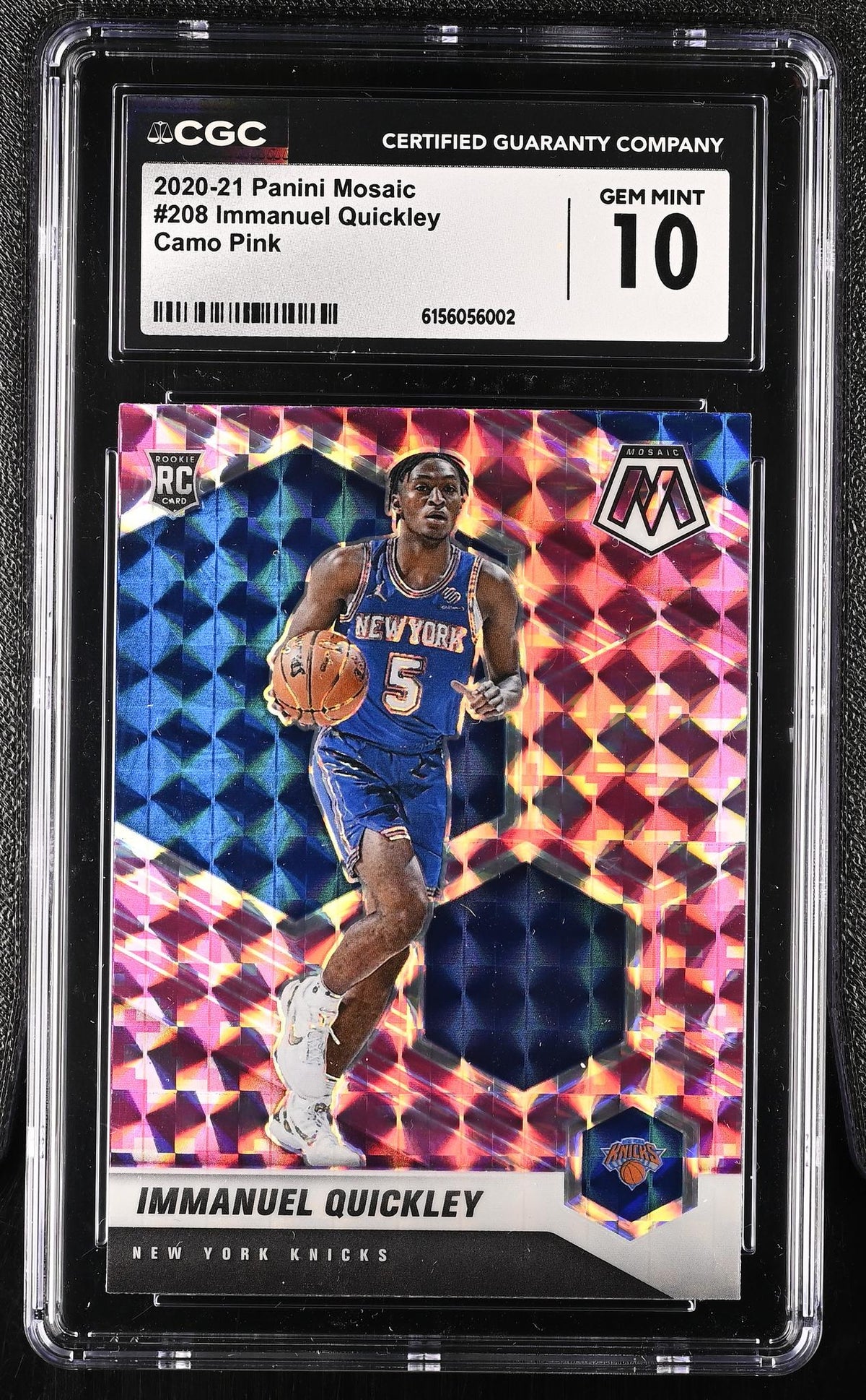 2020 Prizm #208 Immanuel Quickley Mosaic CGC 10