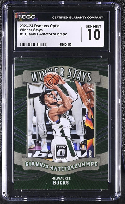 2023-24 Donruss Optic Winner Stays Giannis Antetokounmpo #1 CGC 10