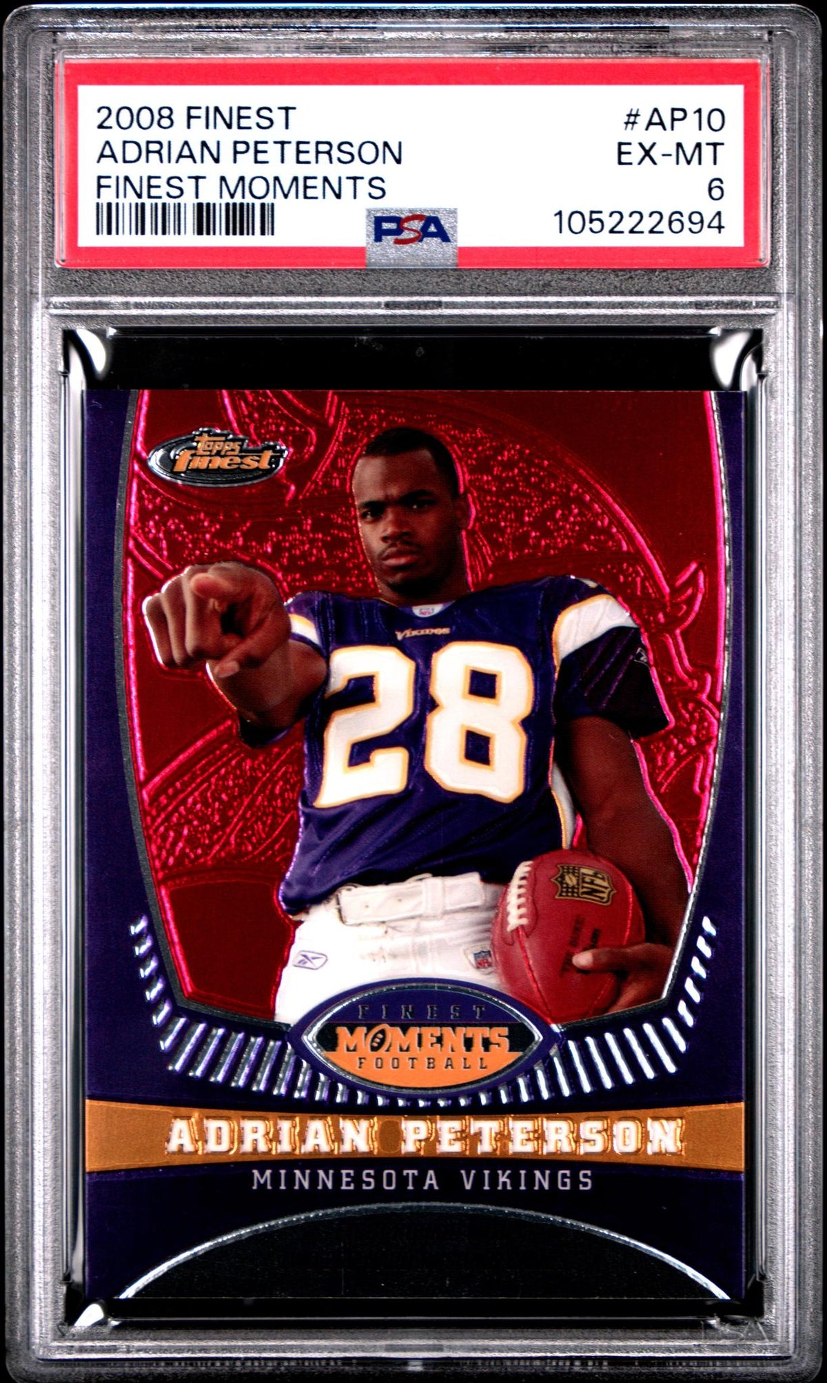 2008 Finest Adrian Peterson Finest Moments Adrian Peterson #AP10 PSA 6