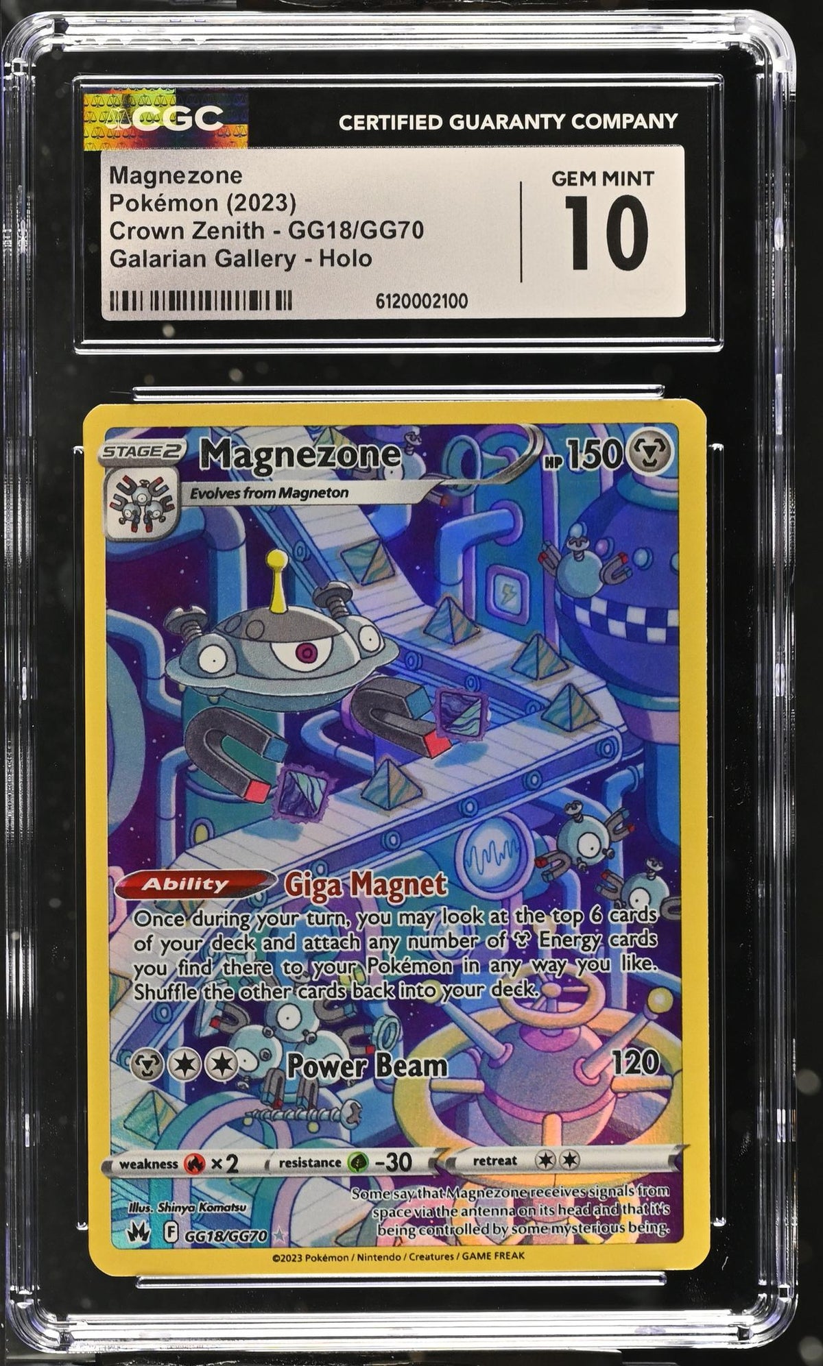 2023 Crown Zenith #GG18/GG70 Magnezone Galarian Gallery - Holo CGC 10