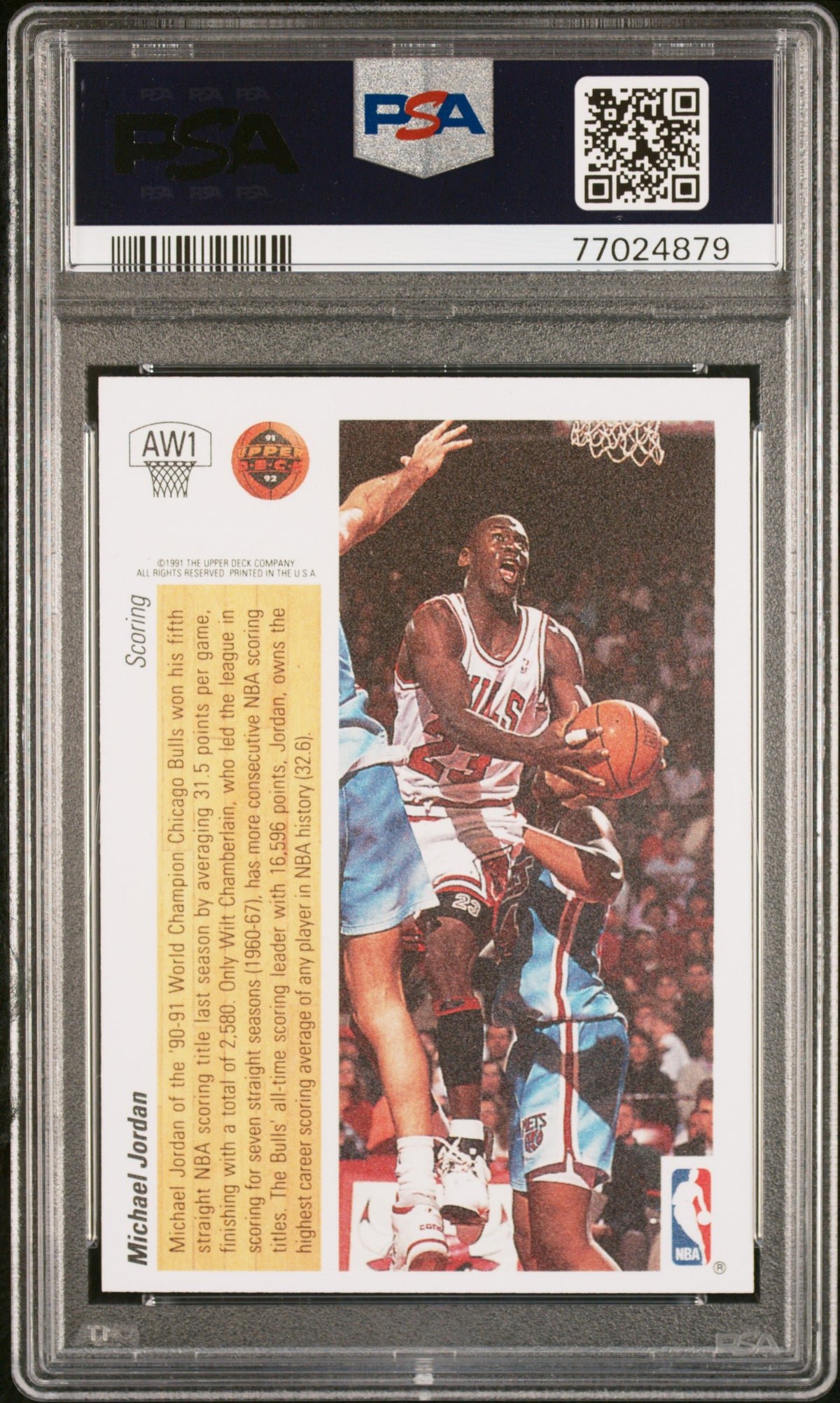 1991 Upper Deck Award Winner Hologram Michael Jordan #AW1 PSA 6