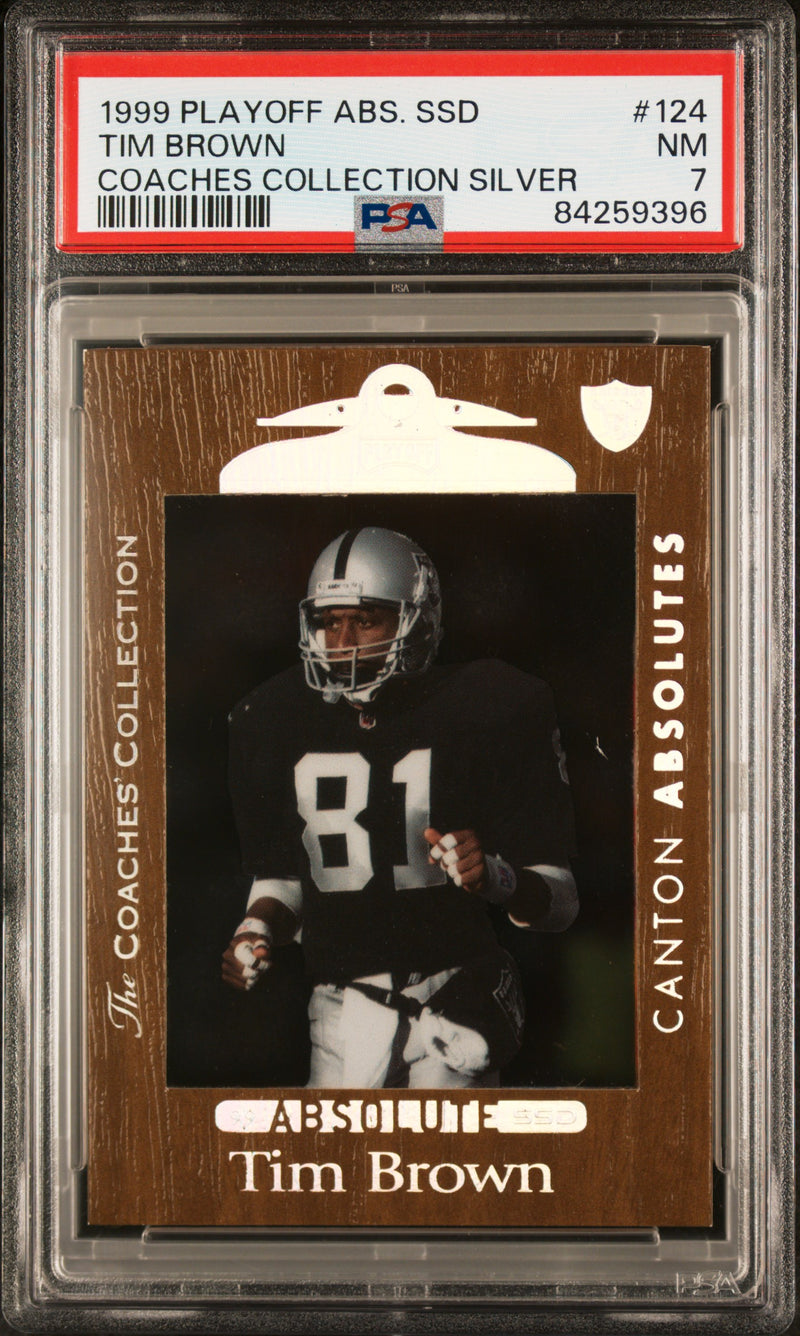 1999 Playoff Absolute Tim Brown #124 Coaches Collection Silver PSA 7